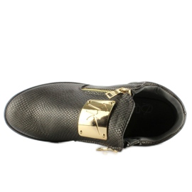 Sneakers Zanotki gold with zippers 881-1 D. Gray grey 1