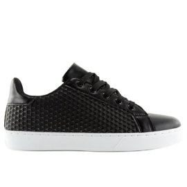 Black women's sneakers KK-142 Black 2