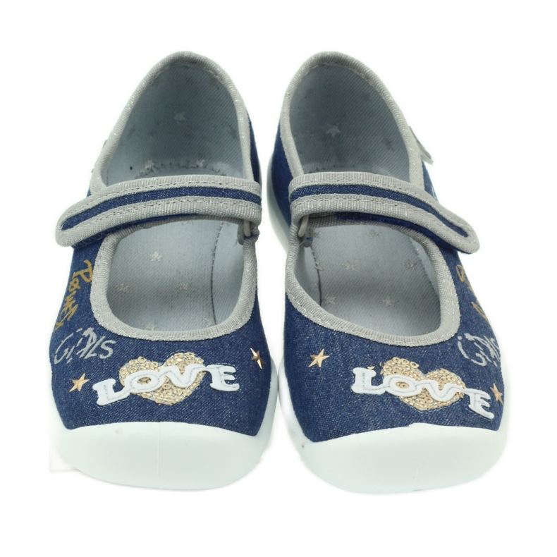 Befado children's shoes ballerinas slippers 114y313 navy blue grey 3 Befado children's shoes ballerinas slippers 114y313 navy blue grey 3