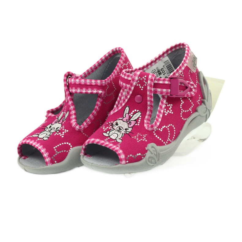 Befado children's shoes 213p105 slippers grey pink 4