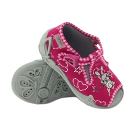 Befado children's shoes 213p105 slippers grey pink 3