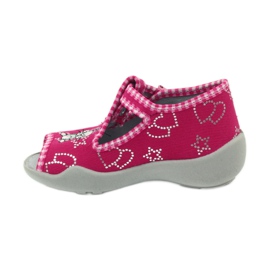 Befado children's shoes 213p105 slippers grey pink 2