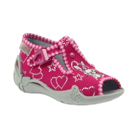 Befado children's shoes 213p105 slippers grey pink 1