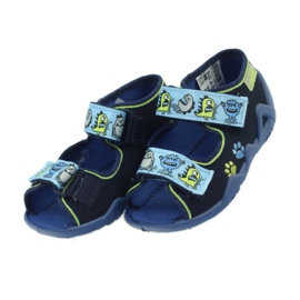 Befado children's shoes sandals slippers 250P076 blue green navy blue 5