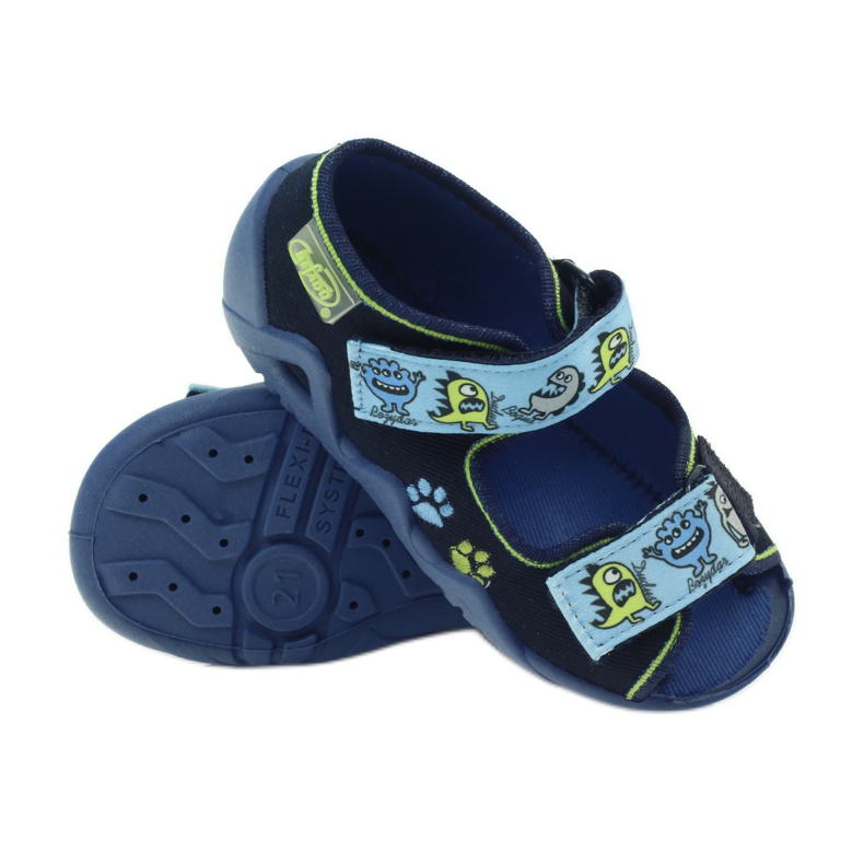 Befado children's shoes sandals slippers 250P076 blue green navy blue 3 Befado children's shoes sandals slippers 250P076 blue green navy blue 3