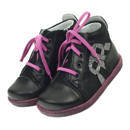 Black leather children's shoes RenBut 4