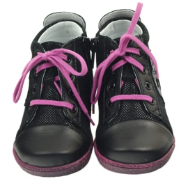 Black leather children's shoes RenBut 3