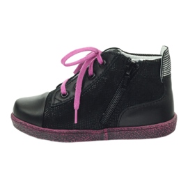 Black leather children's shoes RenBut 2