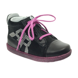 Black leather children's shoes RenBut 1