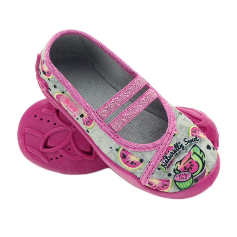 Befado children's shoes ballerinas slippers 116x231 grey green pink 4