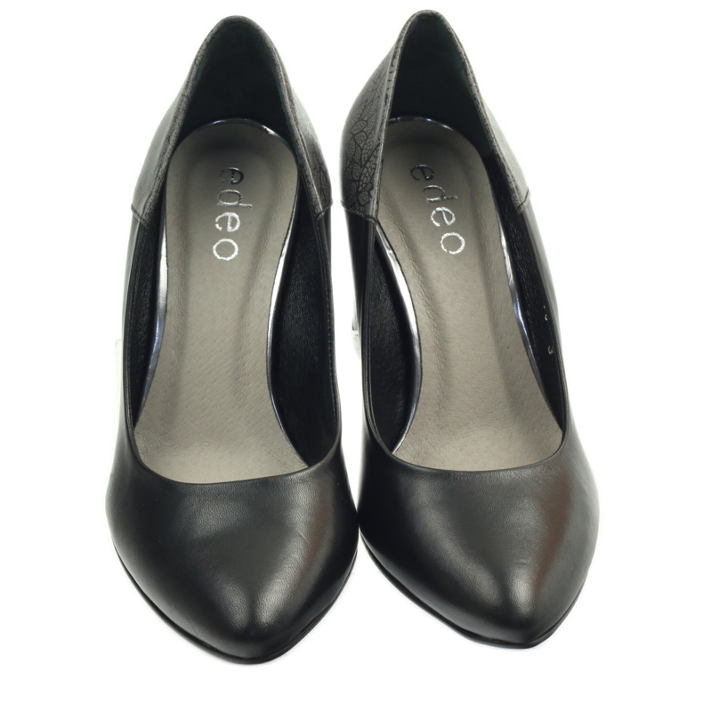 Pumps on the post Edeo 3190A black grey 3