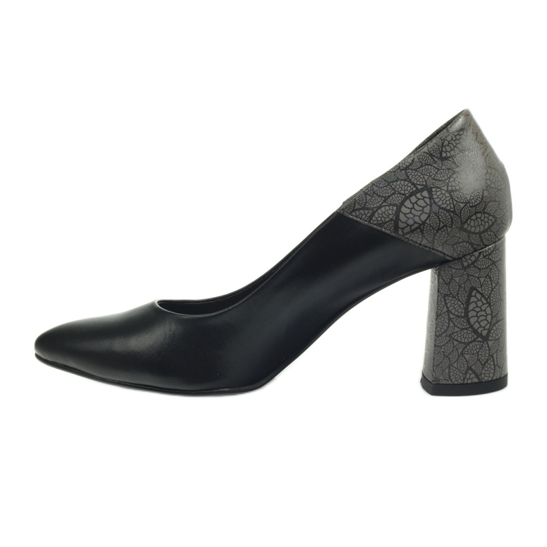 Pumps on the post Edeo 3190A black grey 2