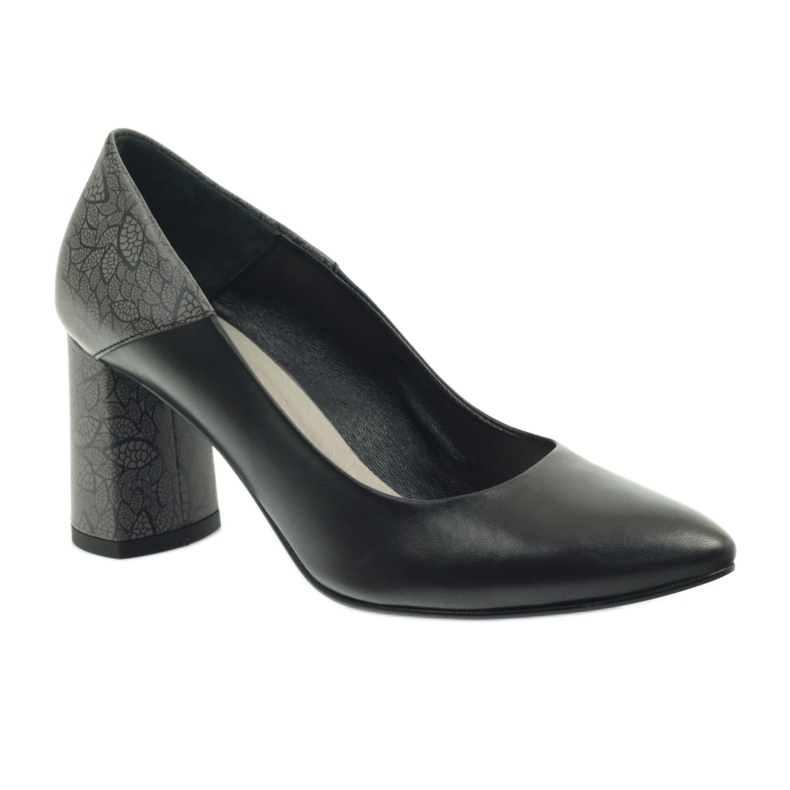 Pumps on the post Edeo 3190A black grey 1