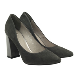 Edeo Women's leather pumps 3228 gray grey 4 Edeo Women's leather pumps 3228 gray grey 4