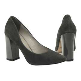 Edeo Women's leather pumps 3228 gray grey 3 Edeo Women's leather pumps 3228 gray grey 3