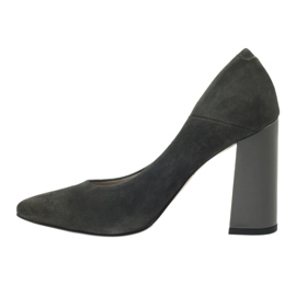 Edeo Women's leather pumps 3228 gray grey 2 Edeo Women's leather pumps 3228 gray grey 2