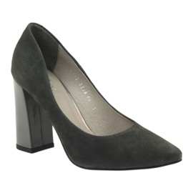 Edeo Women's leather pumps 3228 gray grey 1 Edeo Women's leather pumps 3228 gray grey 1