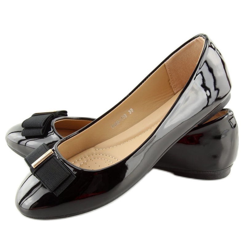 Black women's ballerinas 9988-130 Black 1