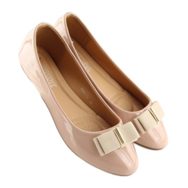 Ladies' beige ballerinas 9988-130 Nude 1