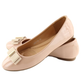 Ladies' beige ballerinas 9988-130 Nude 2