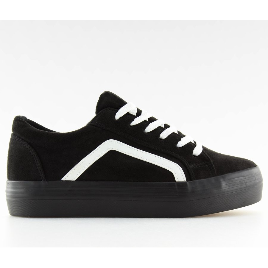 heeled sneakers black