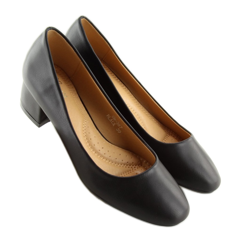 Black Pumps low heels black MM-387 Black 2