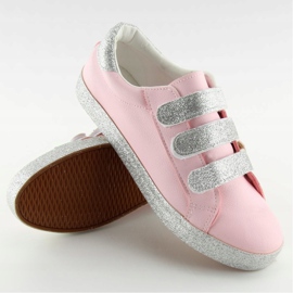 Sneakers fastened with Velcro pink XL10P Pink grey 2