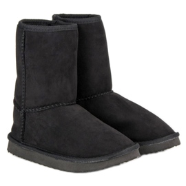 Suede snow boots black 1