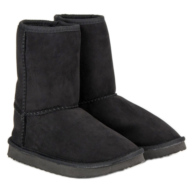 Suede snow boots black 1
