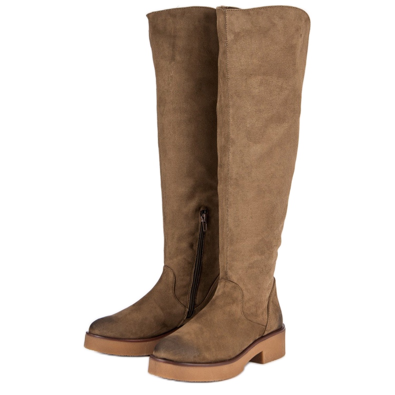 Corina Women's flat thigh boots brown 2