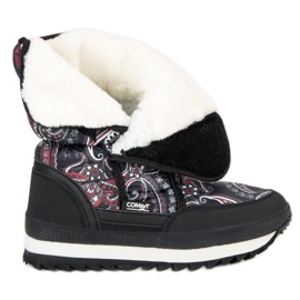 Snow boots for the winter black red 1