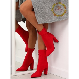 Red neoprene high-heeled boots NS028P 1