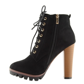 Black high-heeled boots with high heels 118-1 2