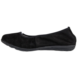 Filippo Black leather ballet shoes 1