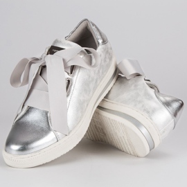 Filippo Silver Tied Shoes grey 2