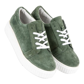 Filippo Leather Creepers Sneakers green 1 Filippo Leather Creepers Sneakers green 1