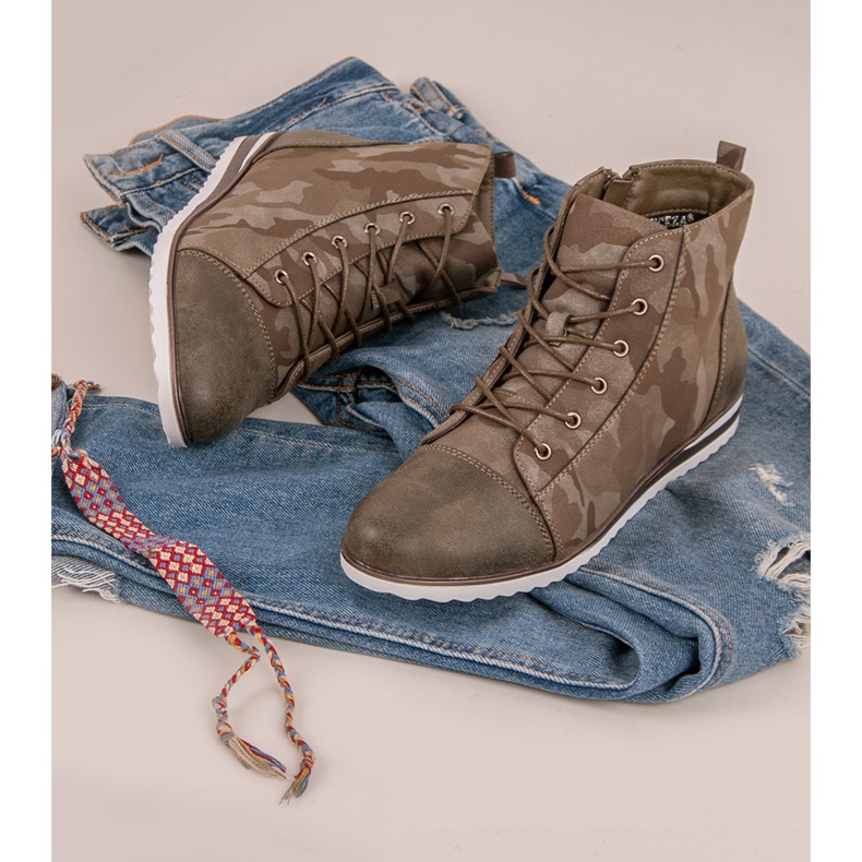 Vinceza Sneakers Over the ankle Moro green 1