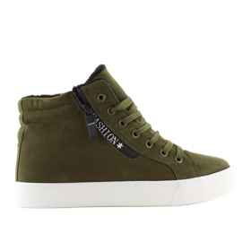 Green ankle-high sneakers W-3072 1