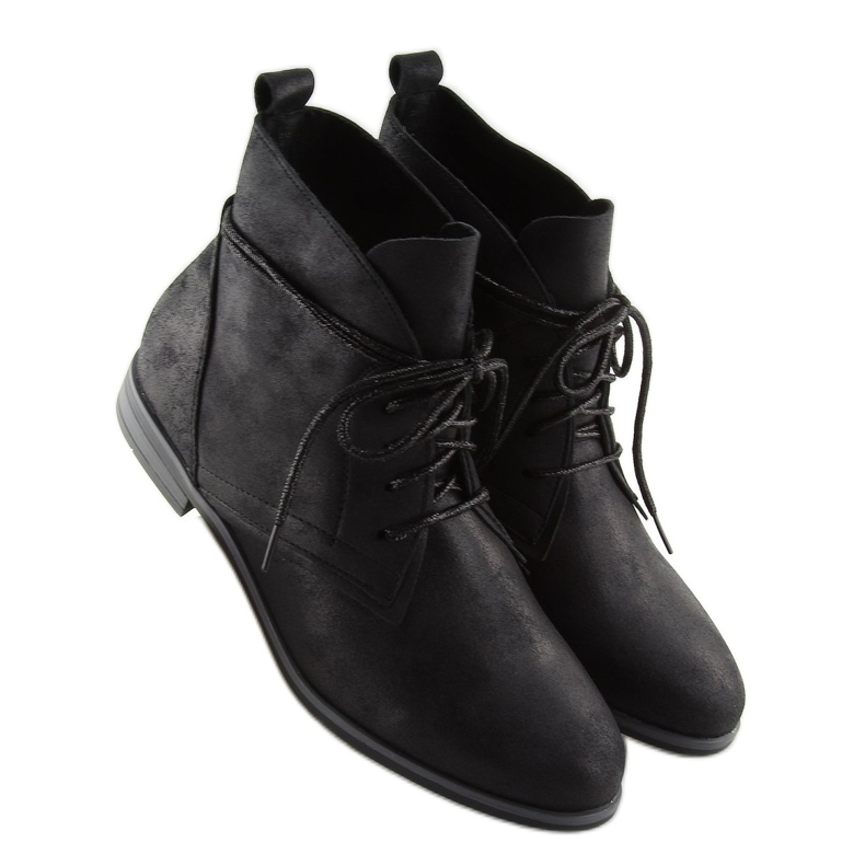 Black lace-up boots K-91 black 2 Black lace-up boots K-91 black 2