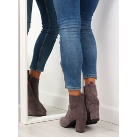 Boots on a stable heel gray YQ203P Gray grey 2