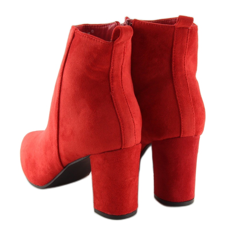 Red ankle boots on a stable heel 1