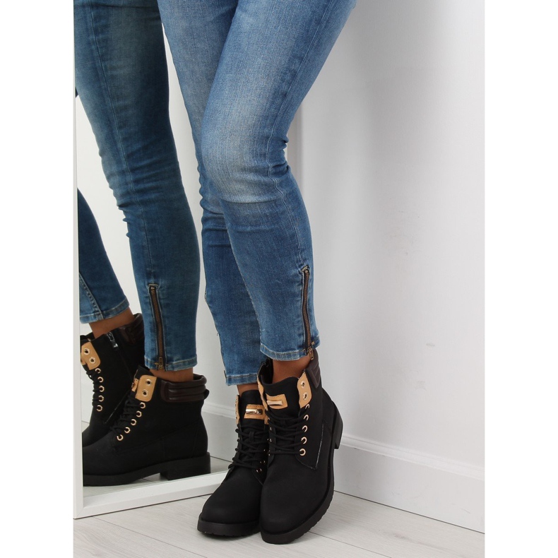 Black women's timber boots ZH788 Black brown 2