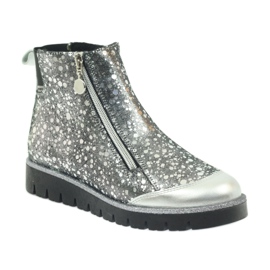 Boots insulated boots Bartek black and silver grey 2