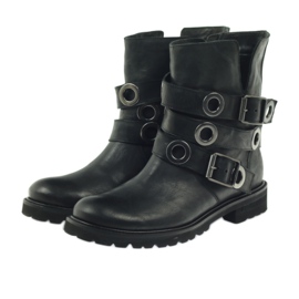 Striped boots decorated with Badura circles black 3