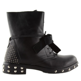 Black boots with studs A-160 black 1