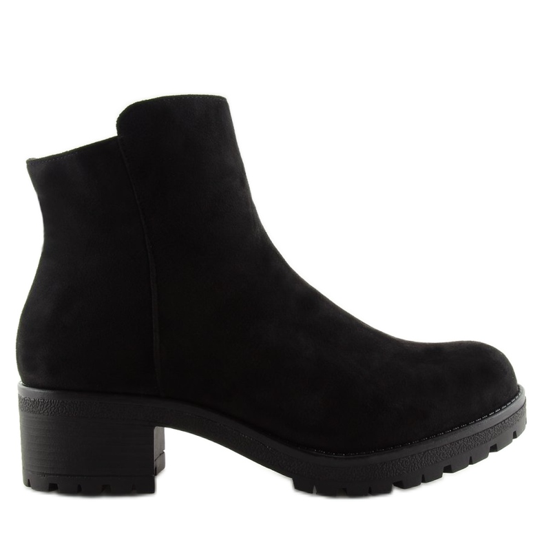 Black wide-heeled boots JH561 1