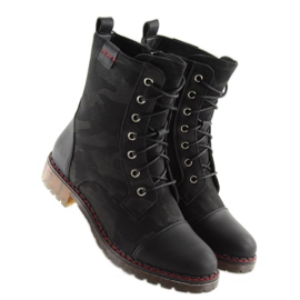 Black laced boots A-26 Black 1