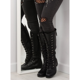 Black lace-up boots NC258 black 1