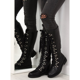 Black lace-up boots NC281 black 2