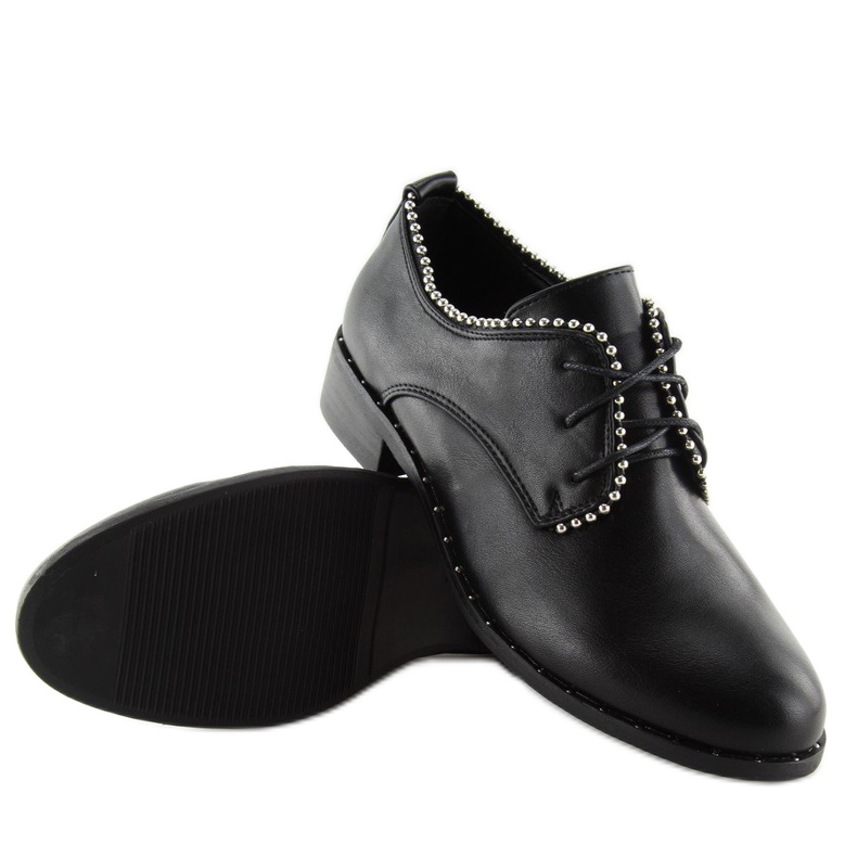 Black lace up shoes for women NC190 Black 1